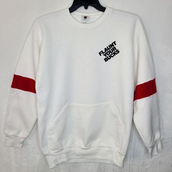 Vintage Bucks Flaunt Your Bucks Stripe Crewneck Sweater Size Large - Picture 2 of 10